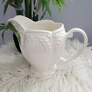 Pfaltzgraff White Ceramic Pitcher
